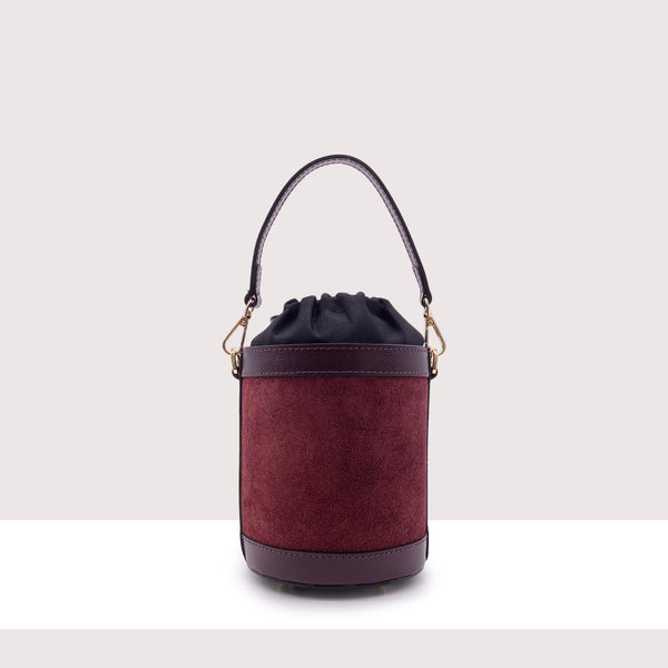 ACCRA - Secchiello rigido in camoscio e vera pelle