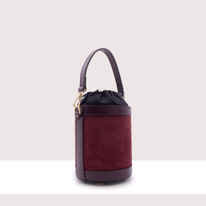 ACCRA - Secchiello rigido in camoscio e vera pelle