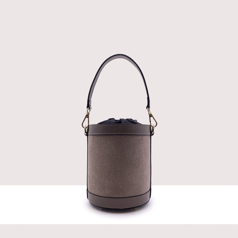 ACCRA - Secchiello rigido in camoscio e vera pelle