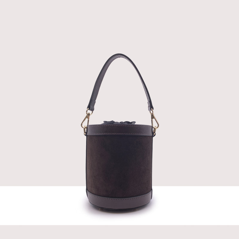 ACCRA - Secchiello rigido in camoscio e vera pelle