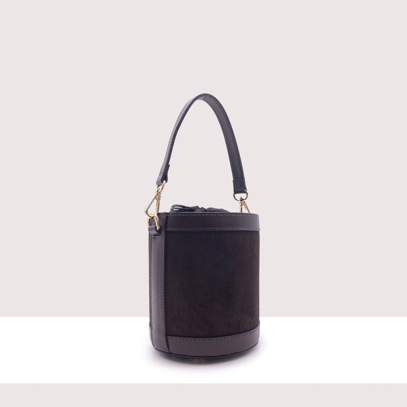 ACCRA - Secchiello rigido in camoscio e vera pelle