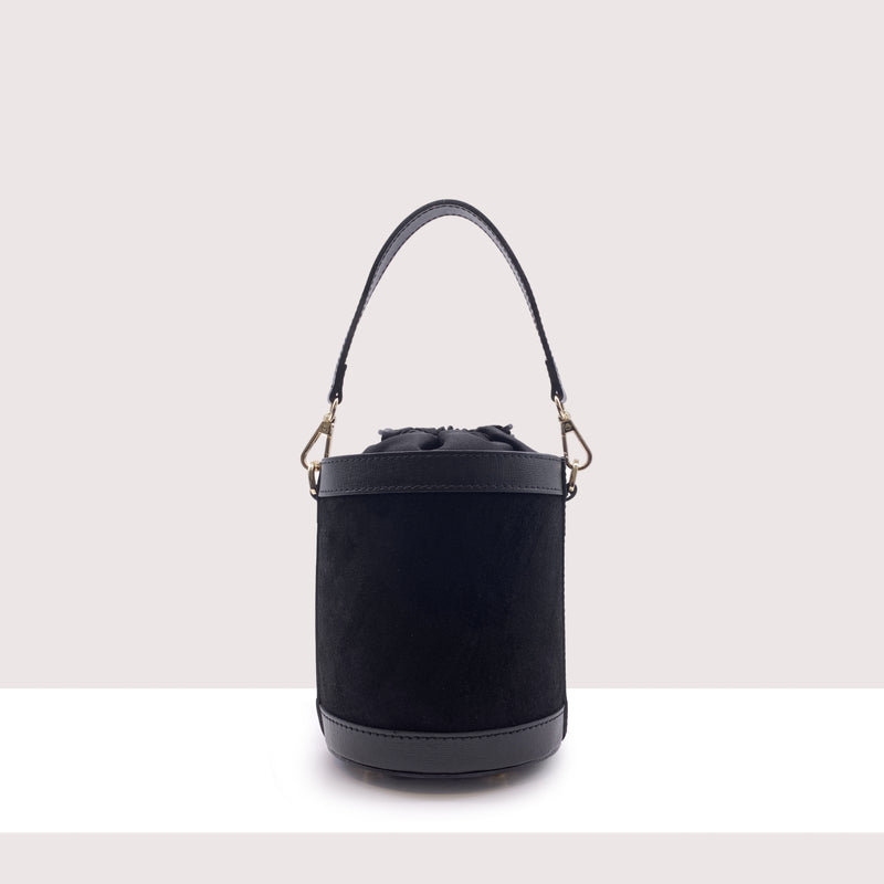 ACCRA - Secchiello rigido in camoscio e vera pelle