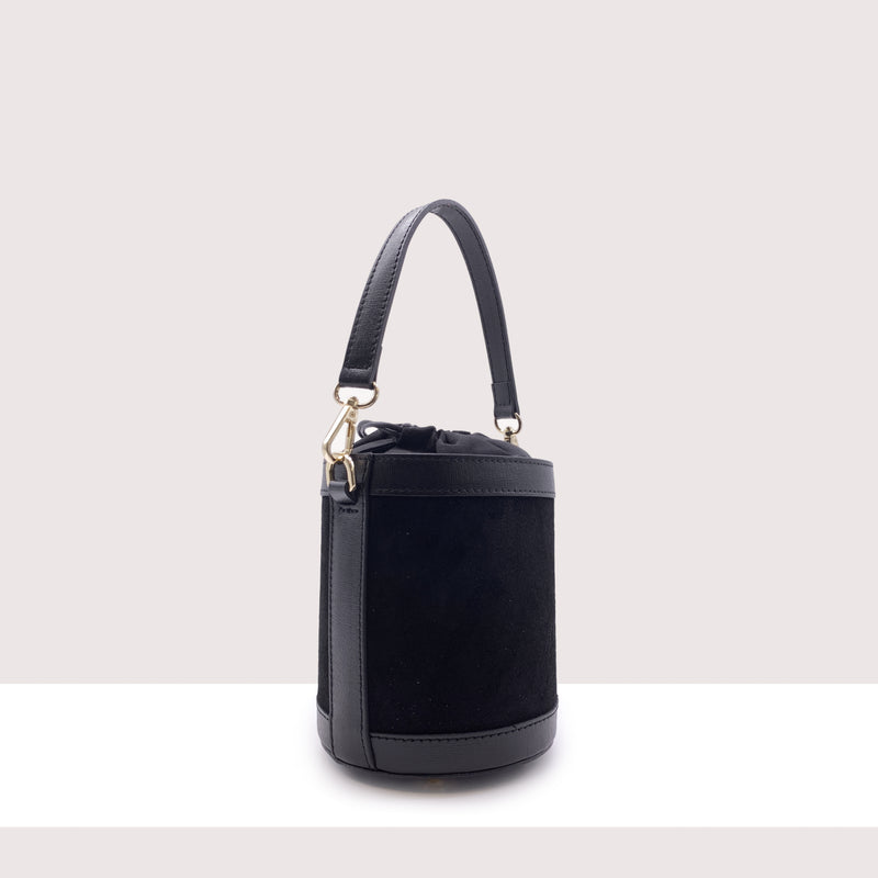 ACCRA - Secchiello rigido in camoscio e vera pelle