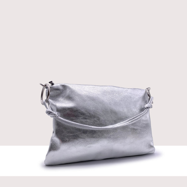 ALICANTE - Borsa a spalla in vera pelle laminata