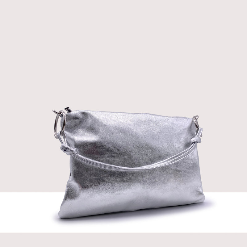 ALICANTE - Borsa a spalla in vera pelle laminata