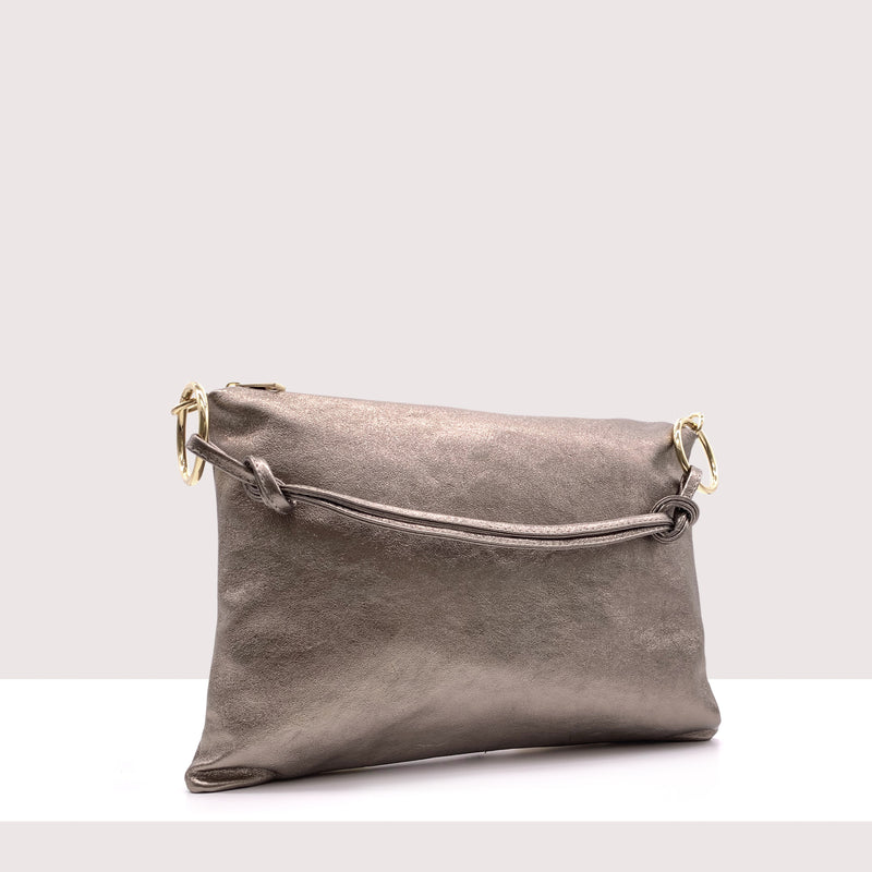 ALICANTE - Borsa a spalla in vera pelle laminata