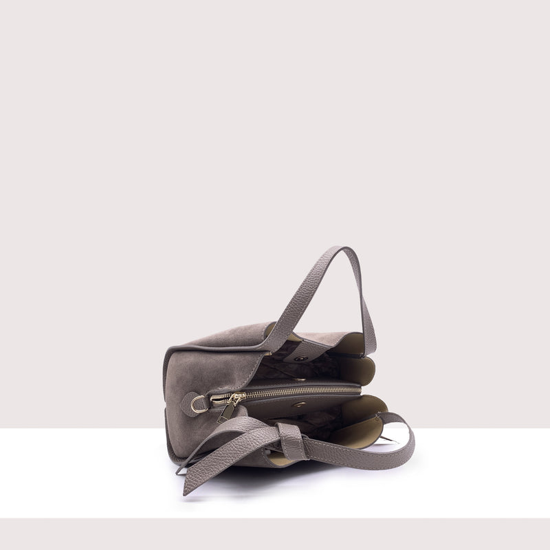 ALICANTE - Shopping bag in vero camoscio e pelle