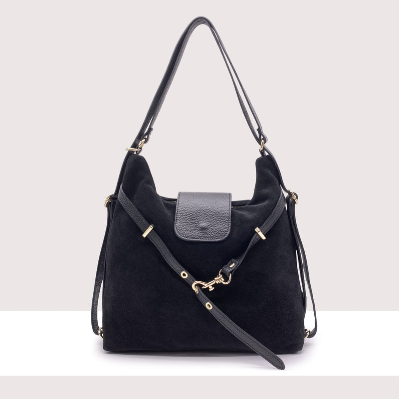 ANKARA - Borsa zaino in vero camoscio e pelle