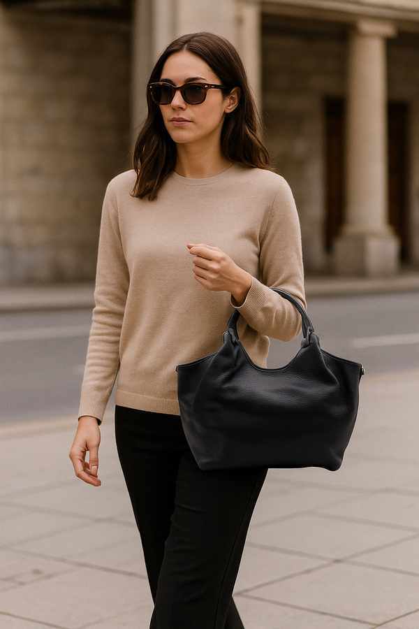 ASTANA MINI - Shopping bag in vera pelle