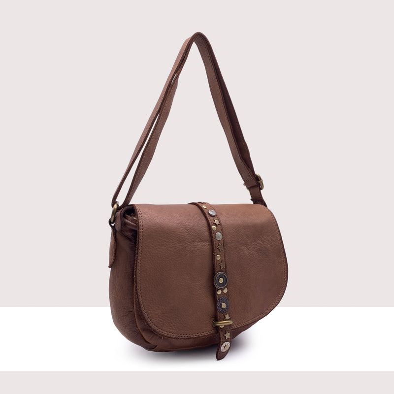 ATLANTA - Postina in vera pelle lavorazione vintage con borchie