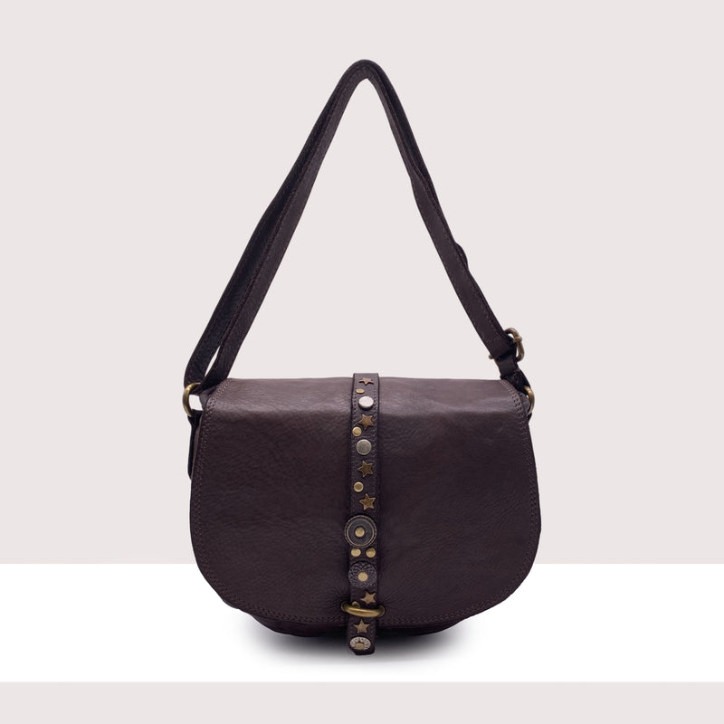 ATLANTA - Postina in vera pelle lavorazione vintage con borchie