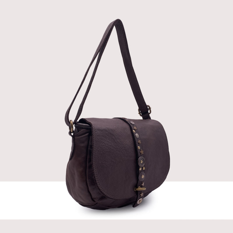 ATLANTA - Postina in vera pelle lavorazione vintage con borchie