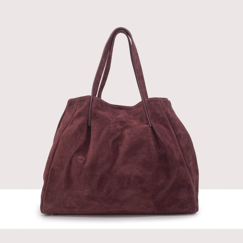 BANGUI - Shopping bag in vero camoscio