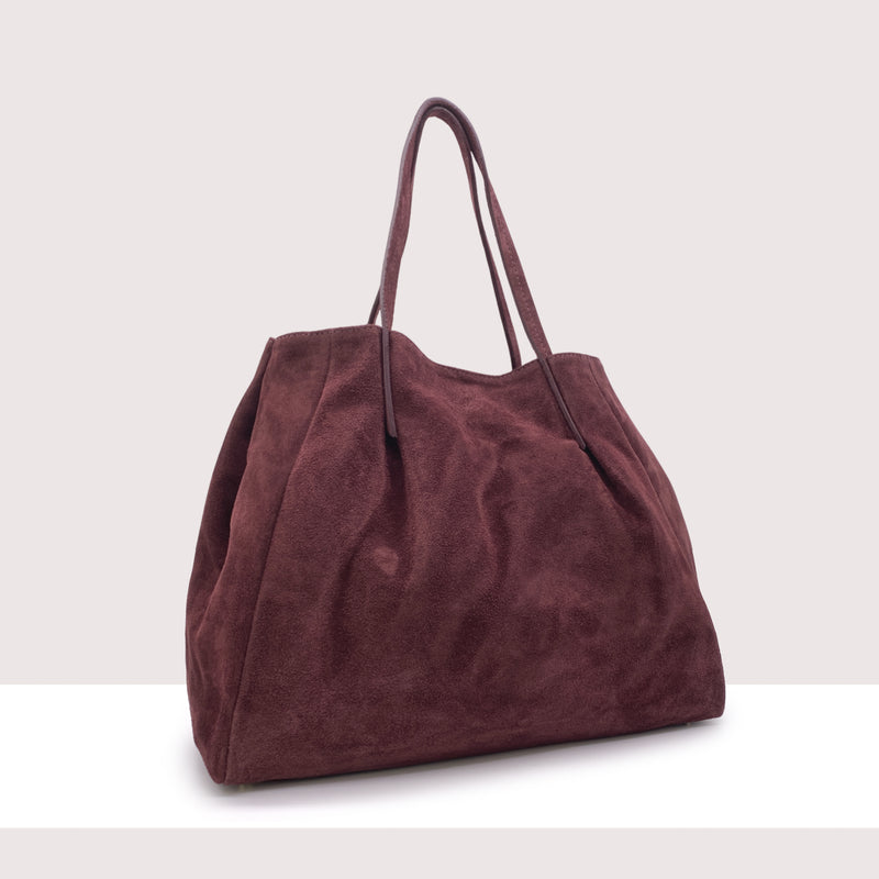 BANGUI - Shopping bag in vero camoscio