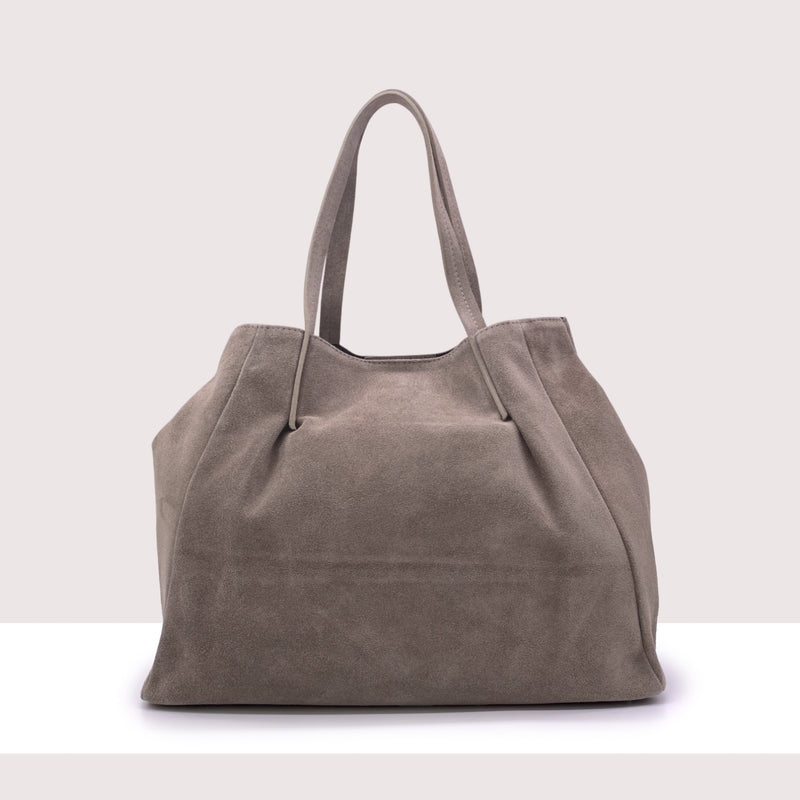 BANGUI - Shopping bag in vero camoscio