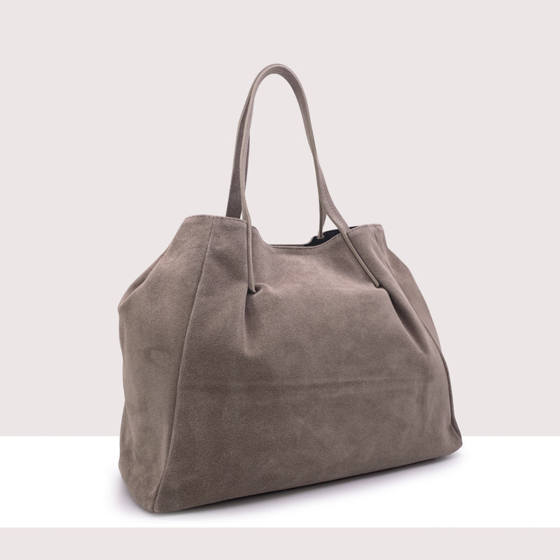 BANGUI - Shopping bag in vero camoscio