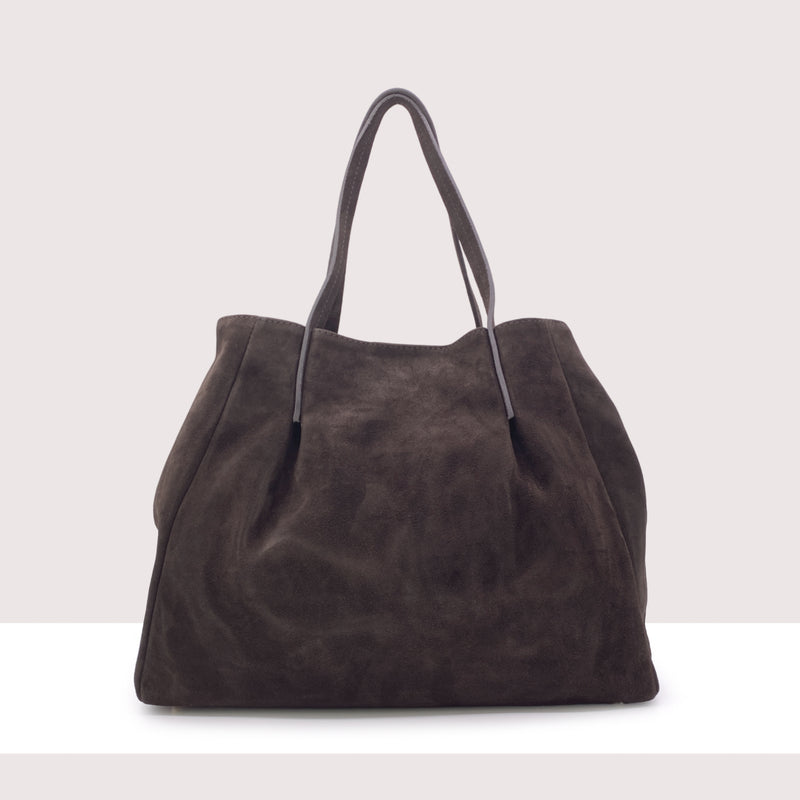 BANGUI - Shopping bag in vero camoscio