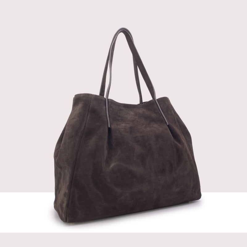 BANGUI - Shopping bag in vero camoscio