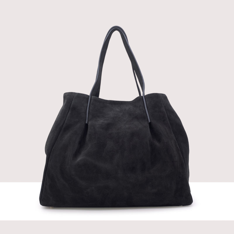 BANGUI - Shopping bag in vero camoscio