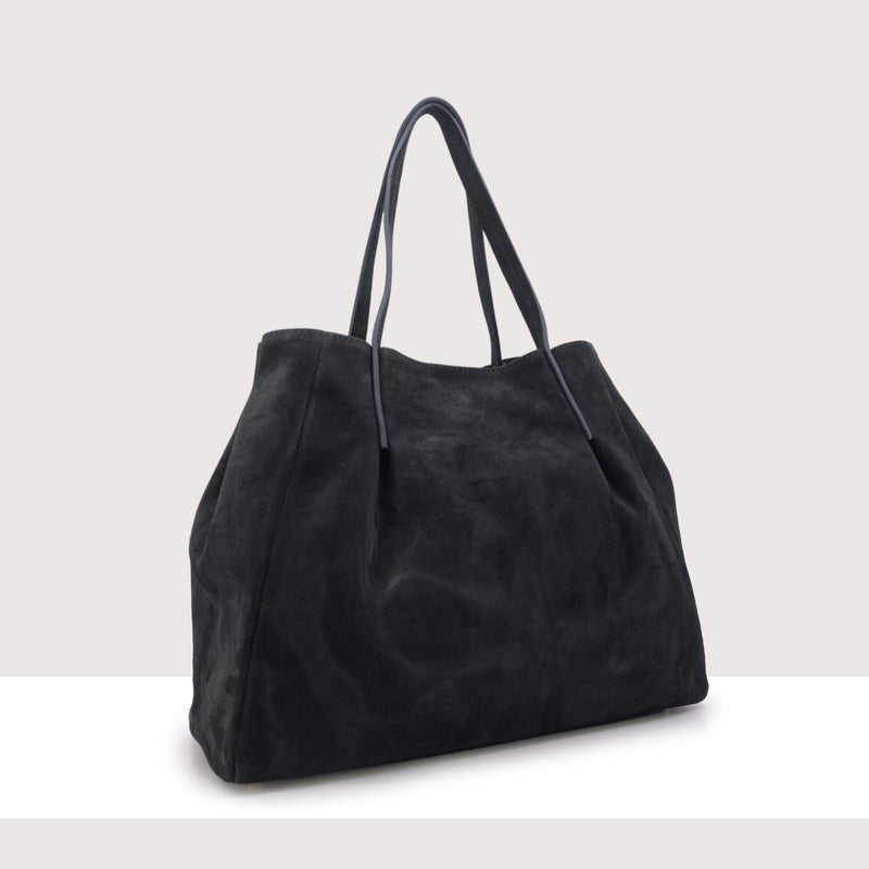 BANGUI - Shopping bag in vero camoscio