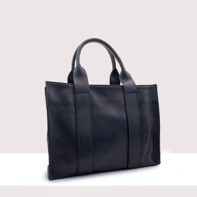 BILBAO - Shopping bag in vera pelle