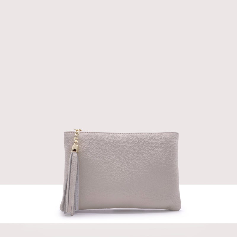 BORDEAUX - Pochette in vera pelle