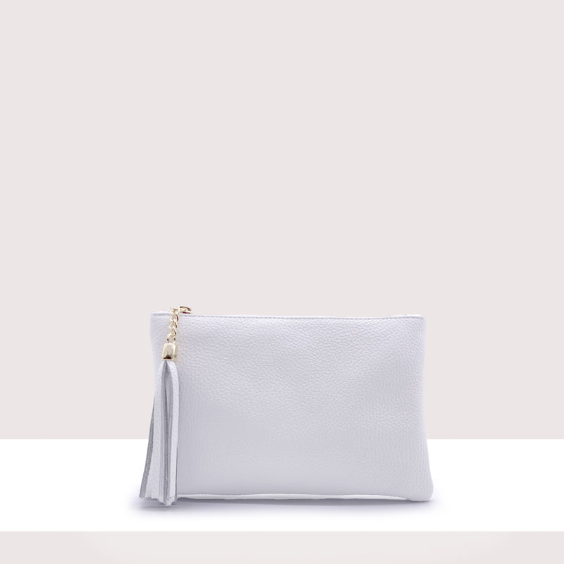 BORDEAUX - Pochette in vera pelle