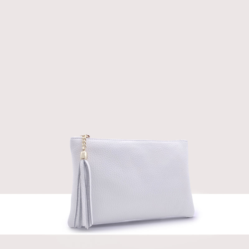 BORDEAUX - Pochette in vera pelle