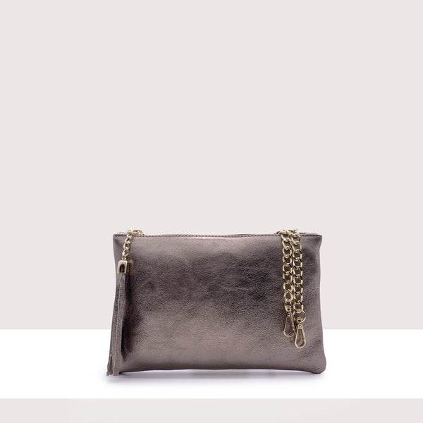 BORDEAUX - Pochette in vera pelle