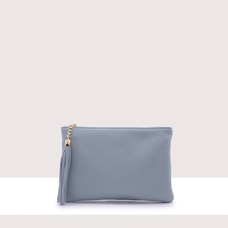 BORDEAUX - Pochette in vera pelle