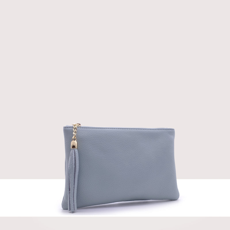 BORDEAUX - Pochette in vera pelle