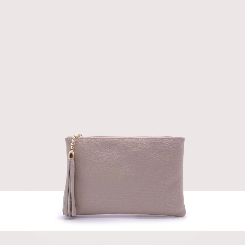 BORDEAUX - Pochette in vera pelle