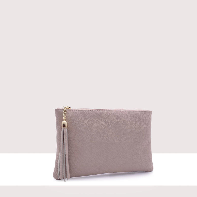 BORDEAUX - Pochette in vera pelle