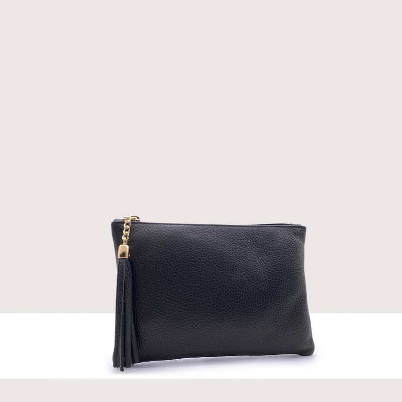 BORDEAUX - Pochette in vera pelle