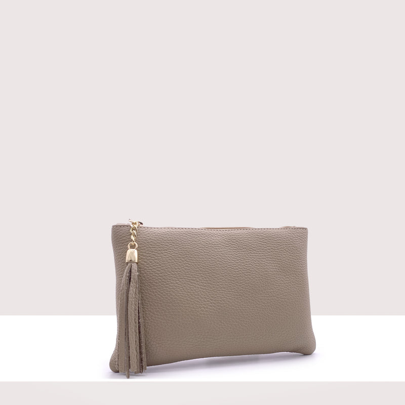 BORDEAUX - Pochette in vera pelle