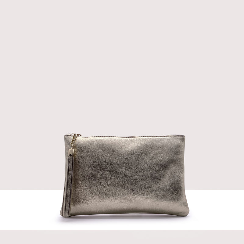 BORDEAUX - Pochette in vera pelle