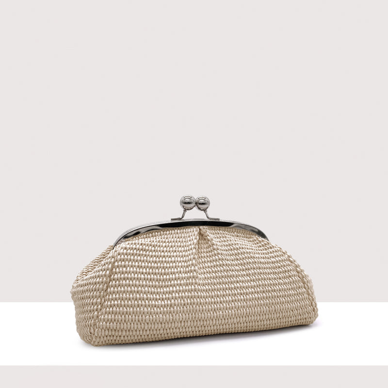 BRASILIA MINI - Clutch in rafia intrecciata a mano