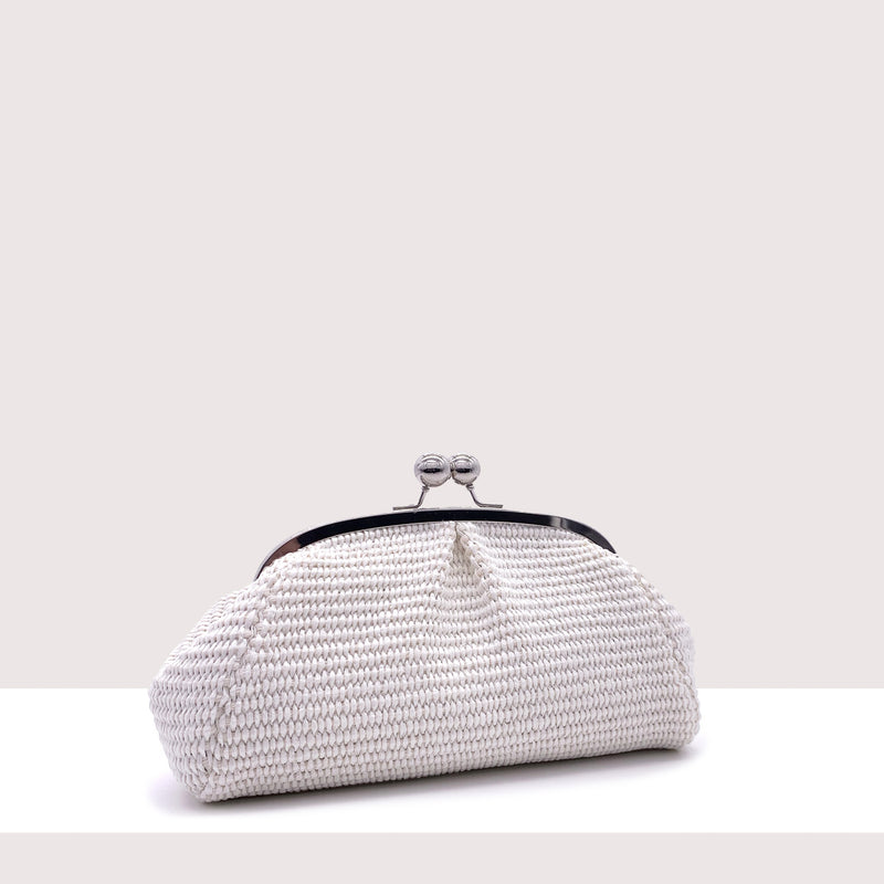 BRASILIA MINI - Clutch in rafia intrecciata a mano