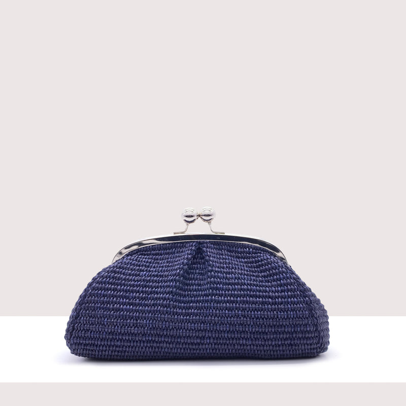 BRASILIA MINI - Clutch in rafia intrecciata a mano