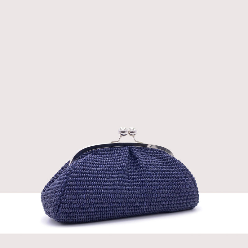 BRASILIA MINI - Clutch in rafia intrecciata a mano
