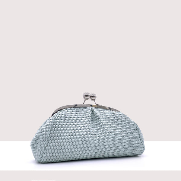 BRASILIA MINI - Clutch in rafia intrecciata a mano
