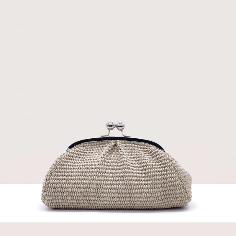 BRASILIA MINI - Clutch in rafia intrecciata a mano