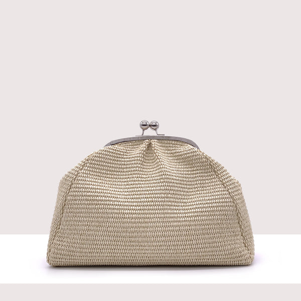 BRASILIA - Clutch in rafia intrecciata a mano