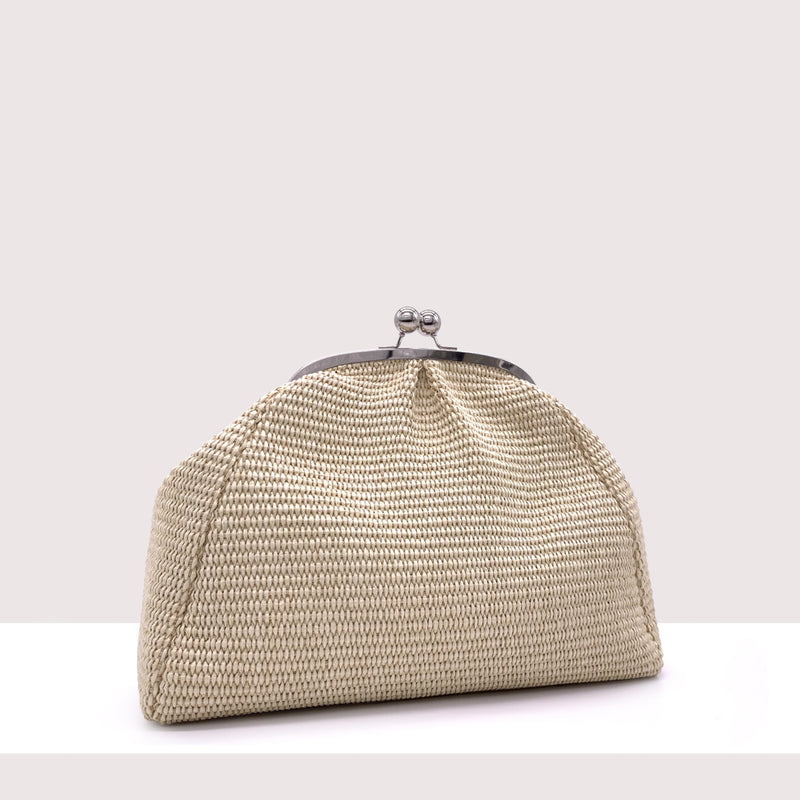 BRASILIA - Clutch in rafia intrecciata a mano