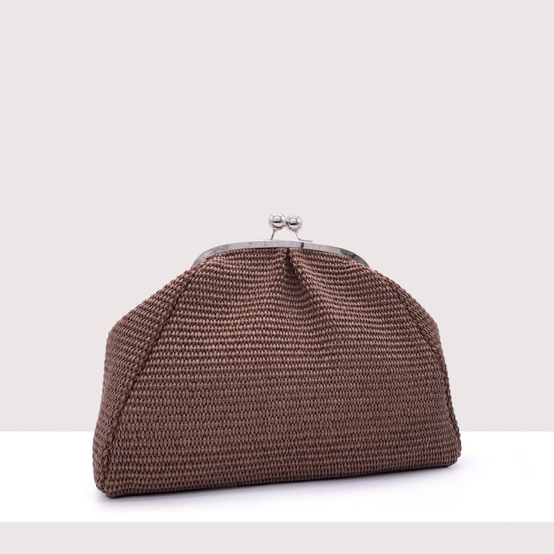 BRASILIA - Clutch in rafia intrecciata a mano
