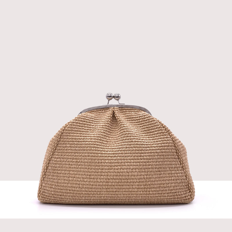 BRASILIA - Clutch in rafia intrecciata a mano