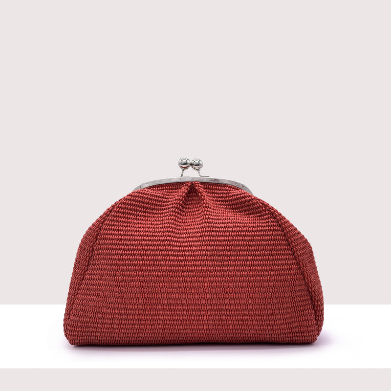 BRASILIA - Clutch in rafia intrecciata a mano