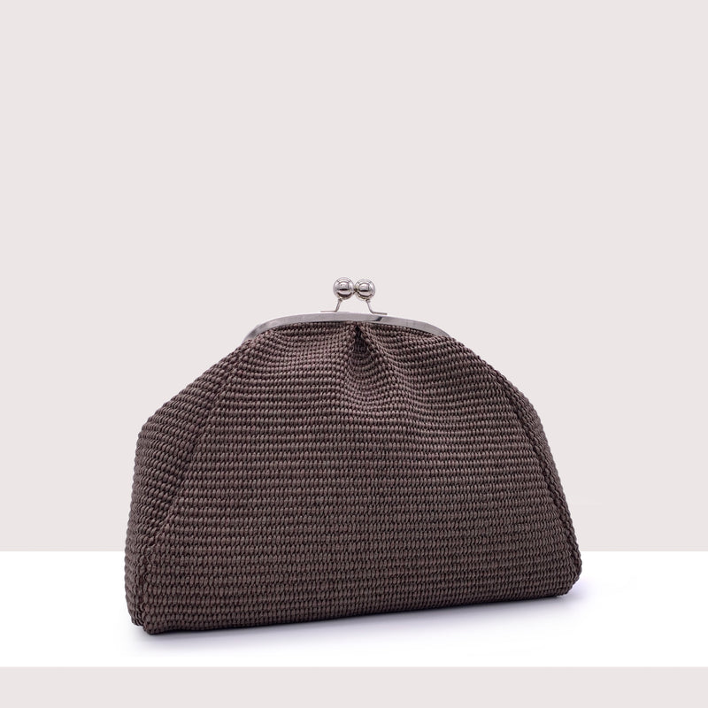 BRASILIA - Clutch in rafia intrecciata a mano