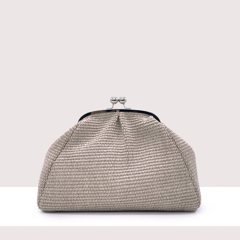 BRASILIA - Clutch in rafia intrecciata a mano