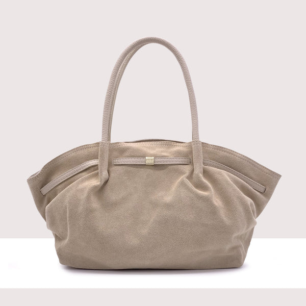 BRUGES - Borsa shopping in vero camoscio e pelle